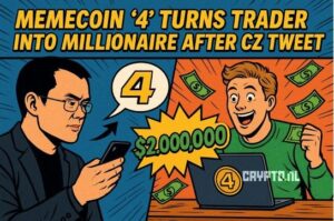 CZ-tweet maakt handelaar miljonair met memecoin ‘4’