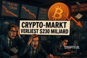 Crypto-markt verliest $230 miljard: angst keert terug onder beleggers