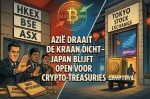 Aziatische beurzen keren zich tegen crypto-treasuries, Japan staat er alleen voor