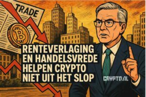 Renteverlaging en handelsvrede helpen crypto niet uit het slop