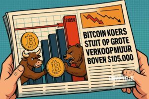 Bitcoin koers stuit op grote verkoopmuur boven $105.000