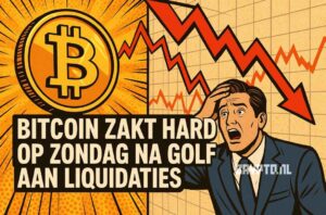 Bitcoin zakt hard op zondag na golf aan liquidaties