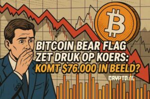 Bitcoin bear flag zet druk op koers: komt $76.000 in beeld?