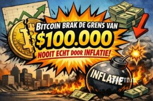 Bitcoin brak de grens van $100.000 nooit echt door als je inflatie meerekent