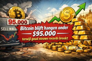Bitcoin blijft hangen onder $95.000 terwijl goud nieuwe records breekt