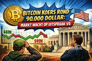 Bitcoin koers blijft rond 90.000 dollar terwijl markt wacht op uitspraak VS