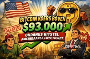 Bitcoin koers boven $93.000 ondanks uitstel Amerikaanse cryptowet