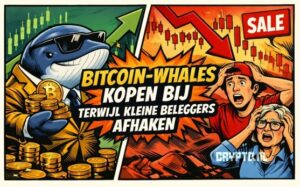 Bitcoin-whales kopen bij terwijl kleine beleggers afhaken