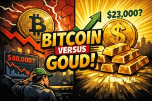 Bitcoin blijft achter terwijl goud richting recordkoersen beweegt