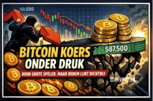 Bitcoin koers onder druk door grote speler, maar bodem lijkt dichtbij