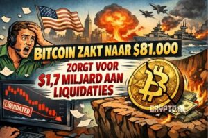 Bitcoin koersdaling naar $81.000 zorgt voor $1,7 miljard aan liquidaties
