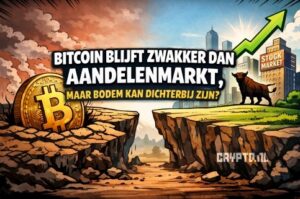 Bitcoin blijft zwakker dan aandelenmarkt, maar bodem kan dichterbij zijn dan gedacht