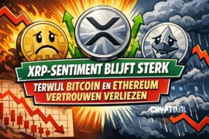 XRP-sentiment blijft sterk terwijl Bitcoin en Ethereum vertrouwen verliezen