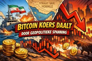 Bitcoin koers daalt door geopolitieke spanning