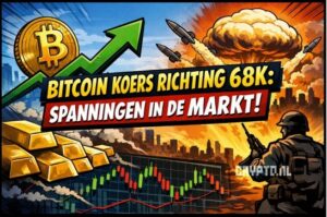 Bitcoin koers klimt richting 68k maar markt blijft voorzichtig