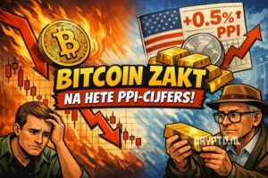 Bitcoin zakt na hete PPI-cijfers: waarom de markt ineens “risk-off” gaat