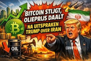 Bitcoin stijgt terwijl olieprijs daalt na uitspraken Trump over Iran
