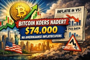 Bitcoin koers nadert opnieuw $74.000 na Amerikaanse inflatiecijfers