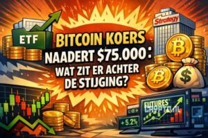 Bitcoin koers nadert $75.000: dit zit er écht achter de stijging