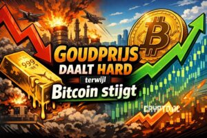 Goudprijs daalt hard terwijl Bitcoin juist stijgt