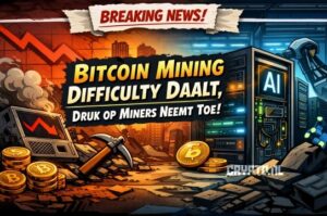 Bitcoin mining difficulty daalt terwijl druk op miners toeneemt