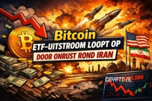Bitcoin ETF-uitstroom loopt op door onrust rond Iran