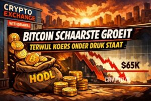 Bitcoin schaarste groeit terwijl koers onder druk staat