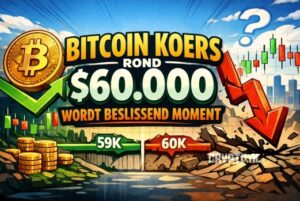 Bitcoin koers rond 60000 dollar wordt beslissend moment