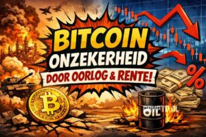 Bitcoin koers blijft onzeker: oorlog en rente drukken op herstel