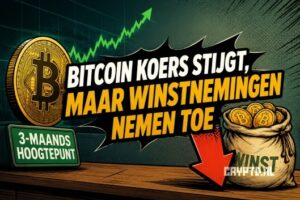 Bitcoin koers stijgt, maar winstnemingen nemen snel toe