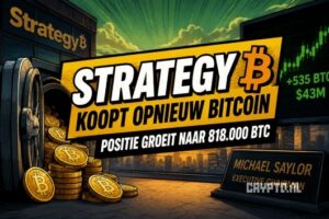 Strategy koopt opnieuw Bitcoin en vergroot positie tot ruim 818.000 BTC
