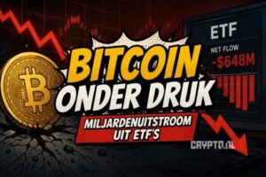 Bitcoin onder druk door miljardenuitstroom uit ETF’s