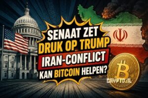 Bitcoin wacht op rust: Amerikaanse Senaat wil macht Trump in Iran-conflict beperken
