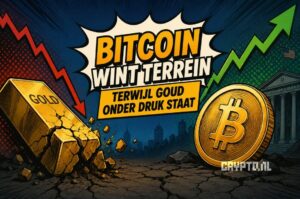 Bitcoin wint terrein terwijl goud onder druk staat