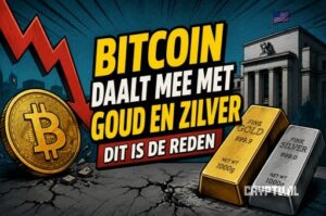 Bitcoin koers onder druk door daling van goud en zilver