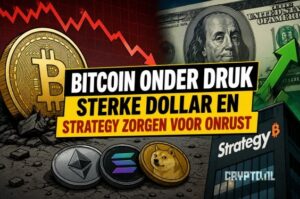 Bitcoin koers blijft onder druk door sterke dollar en afwachtende markt