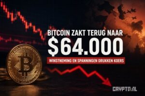 Bitcoin koers daalt na piek: beleggers nemen winst door oplopende spanningen