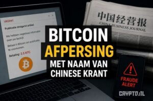 Bitcoin-afpersing met naam van Chinese krant zet bedrijven onder druk