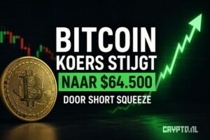 Bitcoin koers stijgt naar $64.500 door short squeeze