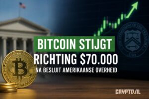 Bitcoin stijgt richting $70.000 na besluit van Amerikaanse overheid
