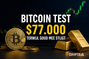 Bitcoin test $77.000 na sterke koersstijging