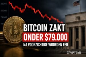 Bitcoin koers blijft onder $80.000 na voorzichtige Fed-toespraak
