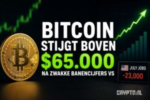 Bitcoin stijgt boven $65.000 na zwakke banencijfers uit VS